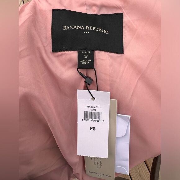 Banana Republic Factory Pink Mandarin One Button Car Coat New Size Small - Picture 6 of 6
